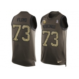 Men's Nike Minnesota Vikings #73 Sharrif Floyd Limited Green Salute to Service Tank Top NFL Jersey