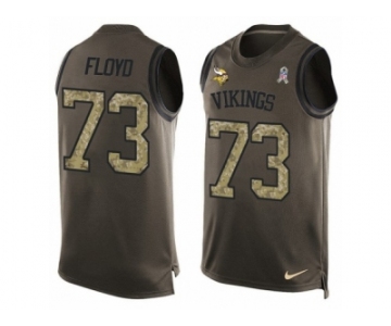 Men's Nike Minnesota Vikings #73 Sharrif Floyd Limited Green Salute to Service Tank Top NFL Jersey