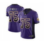 Men's Nike Minnesota Vikings #75 Brian O'Neill Limited Purple Rush Drift Fashion NFL Jersey - 副本