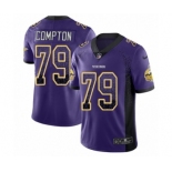 Men's Nike Minnesota Vikings #79 Tom Compton Limited Purple Rush Drift Fashion NFL Jersey