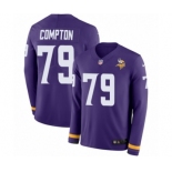 Men's Nike Minnesota Vikings #79 Tom Compton Limited Purple Therma Long Sleeve NFL Jersey