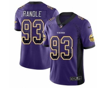 Men's Nike Minnesota Vikings #93 John Randle Limited Purple Rush Drift Fashion NFL Jersey