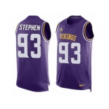 Men's Nike Minnesota Vikings #93 Shamar Stephen Limited Purple Player Name & Number Tank Top NFL Jersey