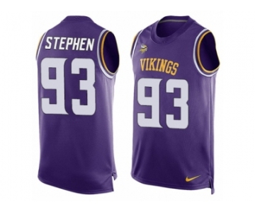 Men's Nike Minnesota Vikings #93 Shamar Stephen Limited Purple Player Name & Number Tank Top NFL Jersey