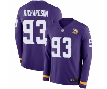 Men's Nike Minnesota Vikings #93 Sheldon Richardson Limited Purple Therma Long Sleeve NFL Jersey