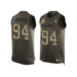 Men's Nike Minnesota Vikings #94 Jaleel Johnson Limited Green Salute to Service Tank Top NFL Jersey