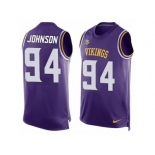 Men's Nike Minnesota Vikings #94 Jaleel Johnson Limited Purple Player Name & Number Tank Top NFL Jersey