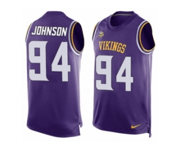 Men's Nike Minnesota Vikings #94 Jaleel Johnson Limited Purple Player Name & Number Tank Top NFL Jersey