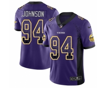 Men's Nike Minnesota Vikings #94 Jaleel Johnson Limited Purple Rush Drift Fashion NFL Jersey