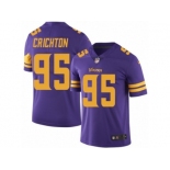 Men's Nike Minnesota Vikings #95 Scott Crichton Limited Purple Rush NFL Jersey