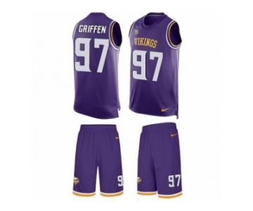 Men's Nike Minnesota Vikings #97 Everson Griffen Limited Purple Tank Top Suit NFL Jersey