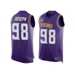 Men's Nike Minnesota Vikings #98 Linval Joseph Limited Purple Player Name & Number Tank Top NFL Jersey