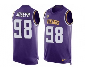 Men's Nike Minnesota Vikings #98 Linval Joseph Limited Purple Player Name & Number Tank Top NFL Jersey