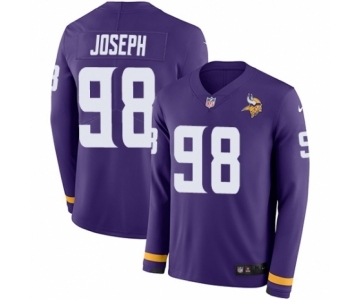 Men's Nike Minnesota Vikings #98 Linval Joseph Limited Purple Therma Long Sleeve NFL Jersey