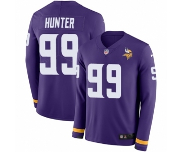 Men's Nike Minnesota Vikings #99 Danielle Hunter Limited Purple Therma Long Sleeve NFL Jersey