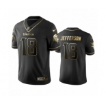 Minnesota Vikings  #18 Justin Jefferson Black Golden Edition Vapor Limited Jersey