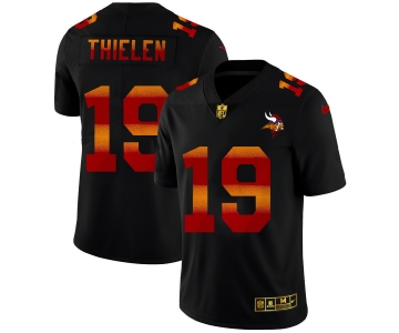 Minnesota Vikings #19 Adam Thielen Men's Black Nike Red Orange Stripe Vapor Limited NFL Jersey