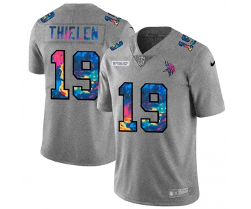 Minnesota Vikings #19 Adam Thielen Men's Nike Multi-Color 2020 NFL Crucial Catch NFL Jersey Greyheather