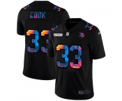 Minnesota Vikings #33 Dalvin Cook Men's Nike Multi-Color Black 2020 NFL Crucial Catch Vapor Untouchable Limited Jersey