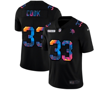 Minnesota Vikings #33 Dalvin Cook Men's Nike Multi-Color Black 2020 NFL Crucial Catch Vapor Untouchable Limited Jersey