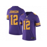 Nike Minnesota Vikings #12 Charles Johnson Purple Men's Stitched NFL Limited Rush Jersey