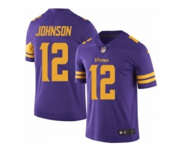 Nike Minnesota Vikings #12 Charles Johnson Purple Men's Stitched NFL Limited Rush Jersey