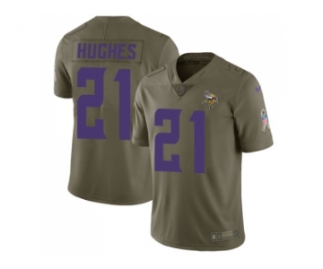 Nike Minnesota Vikings #21 Mike Hughes Olive Men Stitched NFL Limited 2017 Salute To Service Jersey