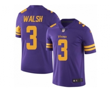 Nike Minnesota Vikings #3 Blair Walsh Purple Men's Stitched NFL Limited Rush Jersey