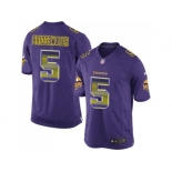 Nike Minnesota Vikings #5 Teddy Bridgewater Purple Team Color Men's Stitched NFL Limited Strobe Jersey