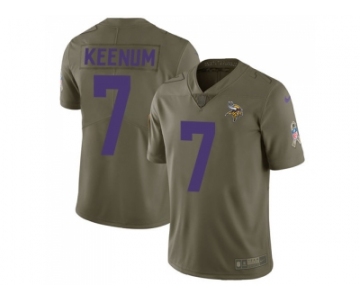 Nike Minnesota Vikings #7 Case Keenum Olive Men Stitched NFL Limited 2017 Salute to Service Jersey