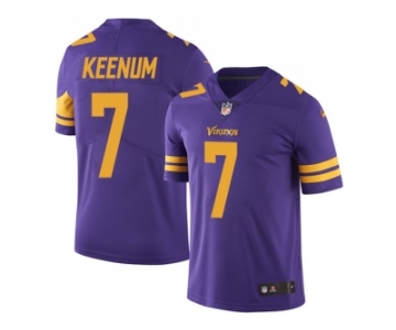 Nike Minnesota Vikings #7 Case Keenum Purple Men Stitched NFL Limited Rush Jersey