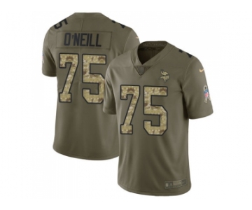 Nike Minnesota Vikings #75 Brian ONeill Olive Camo Men Stitched NFL Limited 2017 Salute To Service Jersey