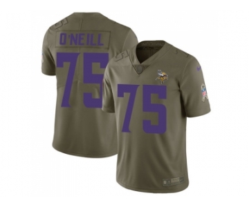 Nike Minnesota Vikings #75 Brian ONeill Olive Men Stitched NFL Limited 2017 Salute To Service Jersey