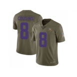 Nike Minnesota Vikings #8 Kirk Cousins Olive Men Stitched NFL Limited 2017 Salute to Service Jerse