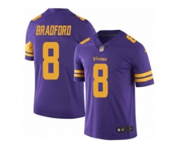 Nike Minnesota Vikings #8 Sam Bradford Purple Men's Stitched NFL Limited Rush Jersey