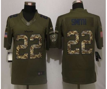 nike nfl jerseys minnesota vikings #22 smith army green[nike Limited Salute To Service]