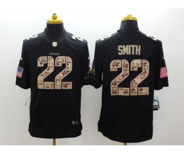 nike nfl jerseys minnesota vikings #22 smith black[salute to service limited]