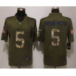 nike nfl jerseys minnesota vikings #5 bridgewater army green[nike Limited Salute To Service][bridgewater]