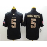 nike nfl jerseys minnesota vikings #5 bridgewater black[salute to service limited]