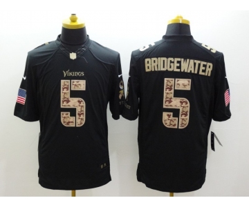 nike nfl jerseys minnesota vikings #5 bridgewater black[salute to service limited]