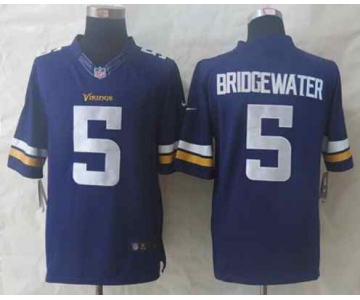 nike nfl jerseys minnesota vikings #5 bridgewater purple[nike limited][bridgewater]