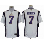 nike nfl jerseys minnesota vikings #7 ponder white[nike limited]