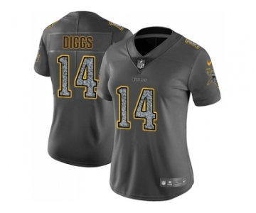 Women Nike Minnesota Vikings #14 Stefon Diggs Gray Static NFL Vapor Untouchable Limited Jersey