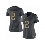 Women Nike Minnesota Vikings #2 Kai Forbath Limited Black 2016 Salute to Service NFL Jersey