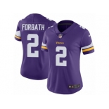 Women Nike Minnesota Vikings #2 Kai Forbath Purple Team Color Vapor Untouchable Limited Player NFL Jersey