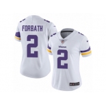 Women Nike Minnesota Vikings #2 Kai Forbath White Vapor Untouchable Limited Player NFL Jersey