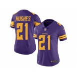 Women Nike Minnesota Vikings #21 Mike Hughes Purple Stitched NFL Limited Rush Jersey