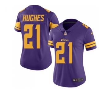 Women Nike Minnesota Vikings #21 Mike Hughes Purple Stitched NFL Limited Rush Jersey