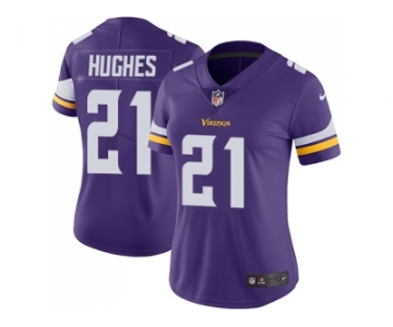 Women Nike Minnesota Vikings #21 Mike Hughes Purple Team Color Stitched NFL Vapor Untouchable Limited Jersey