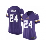 Women Nike Minnesota Vikings #24 Tramaine Brock Game Purple Team Color NFL Jersey